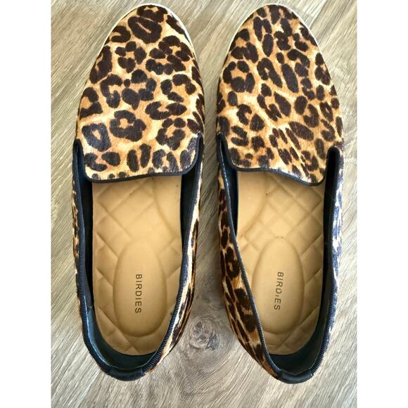 Birdies “The Swift” Flat Leopard Print Calf Hair Leather Slip-on Sneakers - Sz 9 - Picture 5 of 10